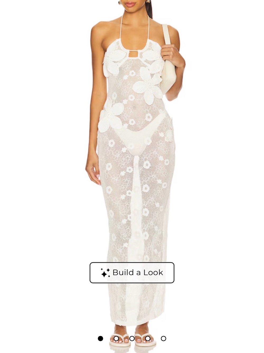 White Floral Lace Maxi Dress